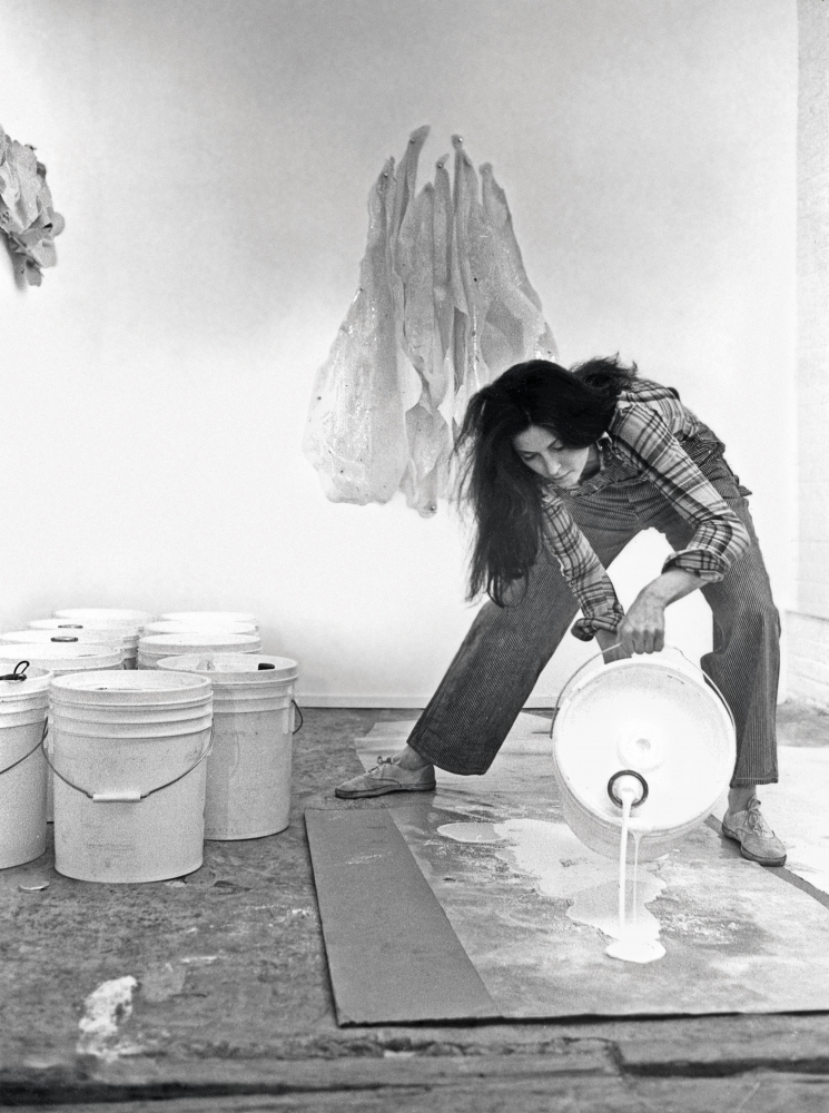 Hannah Wilke pouring latex in her Broome Street studio,
New York, 1974
Image: Hannah Wilke Collection &amp;amp; Archive, Los Angeles