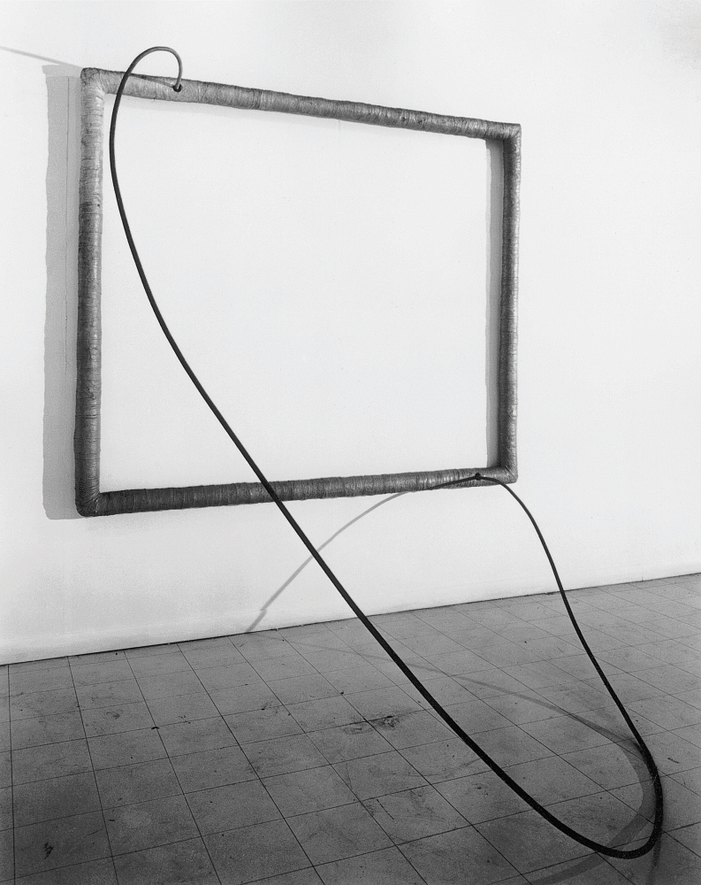 [FIG. 12]
Eva Hesse
Hang Up, January 1966
Acrylic on cloth over wood; acrylic on cord over steel tube
72 &amp;times; 84 &amp;times; 78 inches (182.9 &amp;times; 213.4 &amp;times; 198.1 cm)
The Art Institute of Chicago; Through prior gifts of Arthur Keating and Mr. and Mrs. Edward Morris.
Images courtesy The Estate of Eva Hesse.
Courtesy Hauser &amp;amp; Wirth.