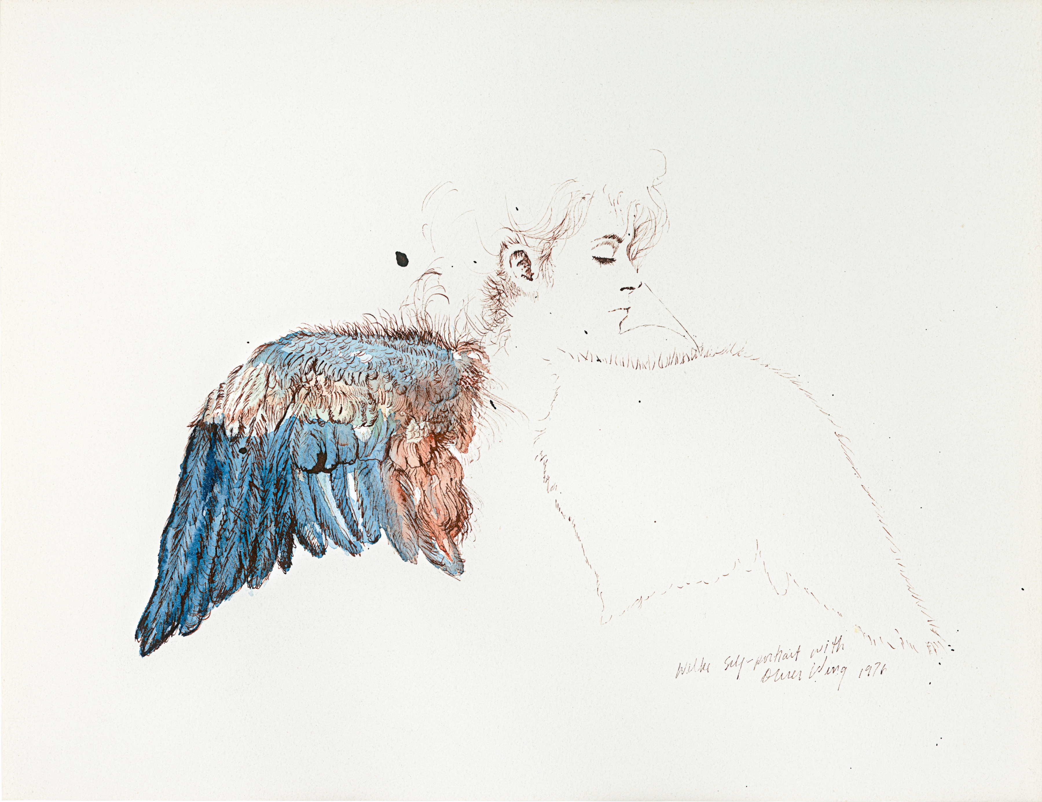 Hannah Wilke 
Self-Portrait as Angel with D&amp;uuml;rer Wing, 1976
Watercolor and sepia ink on paper
12 &amp;times; 15 inches (30.5 &amp;times; 38.1 cm)
Hannah Wilke Collection &amp;amp; Archive, Los Angeles.
Courtesy Alison Jacques, London.
